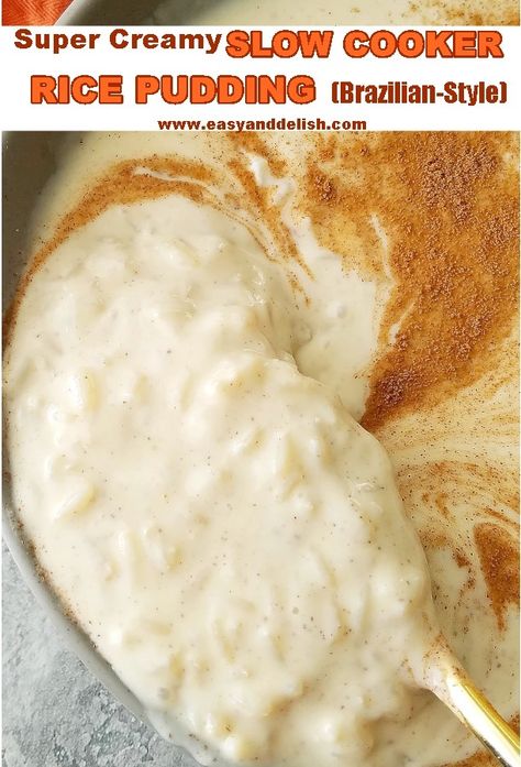 Crockpot Rice Pudding, Slow Cooker Rice Pudding, Slow Cooker Rice, Rice Pudding Recipes, Creamy Rice Pudding, Recipe Rice, Rice Recipes For Dinner, Eggless Desserts, Crock Pot Desserts