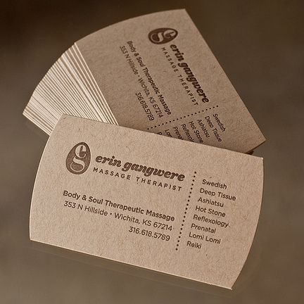 80+ Beautiful Letterpress Business Card Designs - DJDESIGNERLAB Therapist Business Cards, Massage Therapy Business Cards, Letterpress Business Card Design, Kraft Business Cards, Innovative Business Cards, Massage Therapy Business, Company Business Cards, Massage Business, Stylish Business Cards