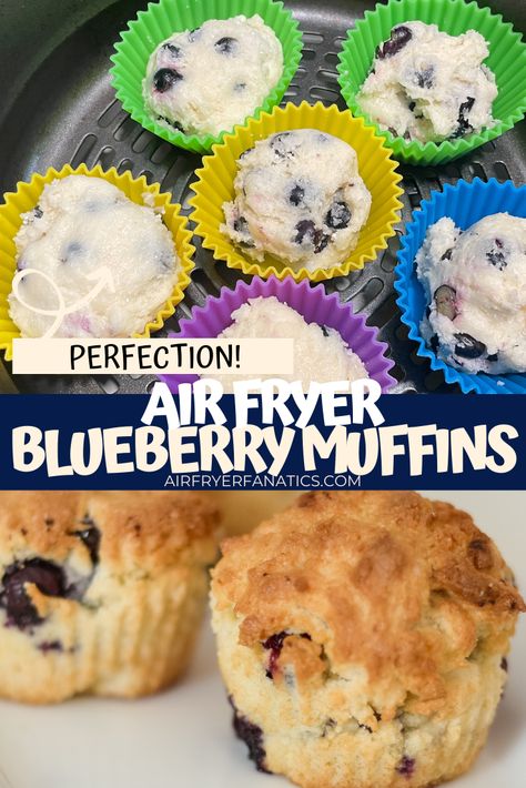 Air Fryer Blueberry, Airfryer Breakfast, Gluten Free Blueberry Muffins, Easy Blueberry Muffins, Berry Muffins, Veggie Snacks, Lemon Blueberry Muffins, Muffin Recipes Blueberry, Air Fryer Healthy