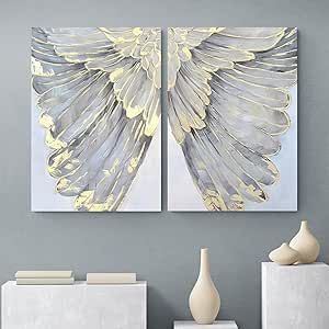 Painting Angel Wings, Grey Artwork, Angel Wall Art, Gray Art, Feather Wall Art, Abstract Pictures, Feather Painting, Grey Art, White Feather