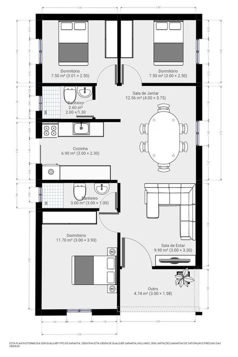 Floor Plans House, Small House Blueprints, Three Bedroom House Plan, Bungalow Floor Plans, Bungalow Style House Plans, Small House Layout, Affordable House Plans, Small House Floor Plans, Building Plans House