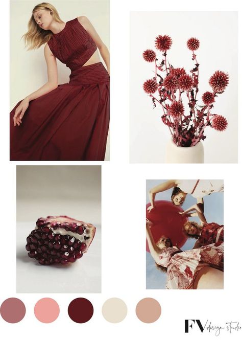 PROMEGRANATE PULSE / SS 2023 Headshot Photos, Fall Winter Trends, Thistle Flower, Color Trends Fashion, Christian Fashion, Floral Photo, Red Burgundy, 2023 Fashion, Trend Forecasting