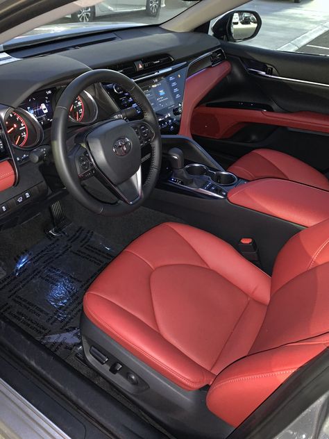 Red Interior Car, Toyota New Car, Camry Xse, Honda Accord Sport, Girly Car Accessories, Car Deco, Luxury Car Interior, Girly Car, Car Essentials