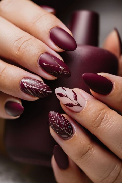 Matte Maroon Nails, Women Celebrating, Maroon Nails, Elegant Nail, November Nails, Fall Manicure, Short Nails Art, Exude Confidence, Nail Fashion