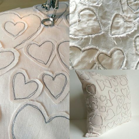 Making my own linen heart fabric for a customised pillow, special order via my Etsy shop. https://www.etsy.com/uk/shop/LillyBlossom Heart Fabric, Pola Sulam, Christmas Ornament Pattern, 자수 디자인, Sewing Design, Diy Sewing Clothes, Fabric Christmas Ornaments, Blouse Diy, Shoe Lace Patterns