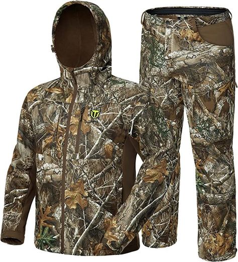 TIDEWE Hunting Clothes for Men with Fleece Lining Hunting Suit, Hunting Hoodies, Camouflage Outfits, Hunting Jacket, Heated Jacket, Camo Outfits, Water Resistant Jacket, Hiking Jacket, Camo Designs