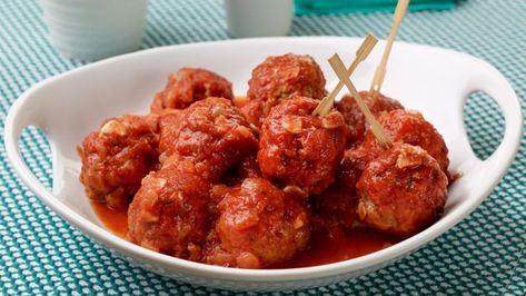 Excellent Meatballs Recipe | Anne Burrell | Food Network Anne Burrell, Meatball Dishes, Homemade Meatballs, Meatballs Recipe, Meatball Recipes, Marinara Sauce, Ground Pork, Italian Food, Marinara