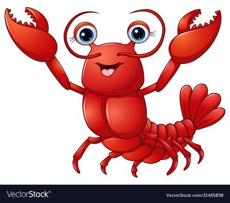 Cartoon Fish Cute, Crawfish Drawing, Lobster Cartoon, Lobster Clipart, Lobster Drawing, Cute Lobster, Sea Creatures Drawing, Lobster Art, Regard Animal