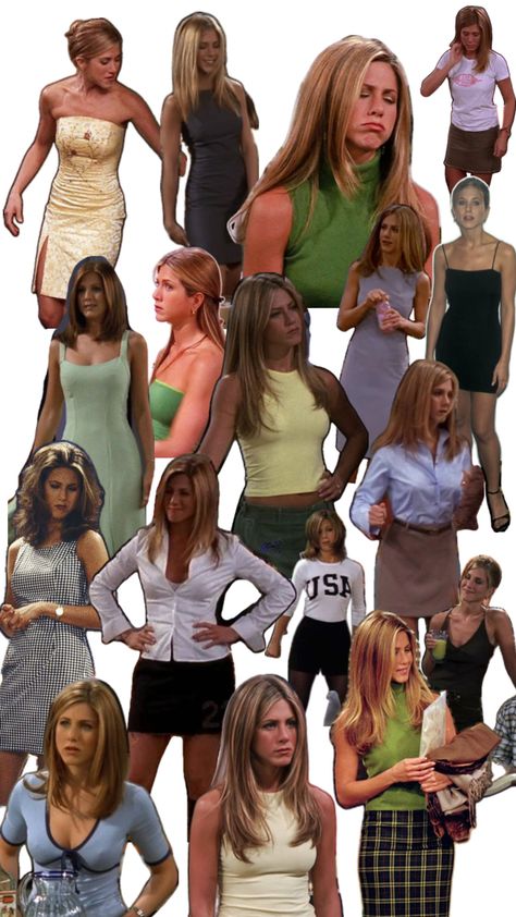 Jennifer aniston aka rachel green of friends the tv show Rachel Green Knicks Sweatshirt, Friend Rachel Outfits, Rachel Green Diet, Rachel Green Ralph Lauren Outfit, Rachel Green Capsule Wardrobe, 90s Rachel Green Outfits, Rachel Green Aesthetic Moodboard, Rachel From Friends Outfits, Rachel Green Makeup