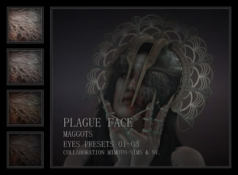 PLAGUE FACE, MAGGOTS, EYES PRESETS 01-03 | NV. Games on Patreon Scary Clothes, Horror Apocalypse, Mods Ts4, Sims 4 Cas Cc, Sims 4 Anime, Unusual Clothes, Sims 4 Mods Cc, Play Sims, Sims 4 Characters