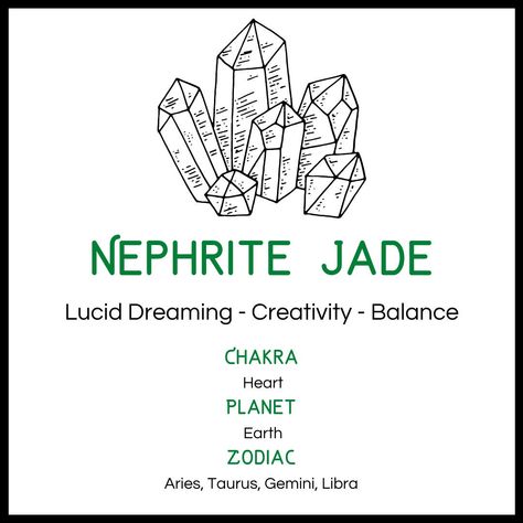 Jade Properties, Green Jade Crystal, Crystal Witch, Arthurian Legend, Tiger Iron, Dream Recall, Iron Heart, Crystal Balls, Jade Crystal