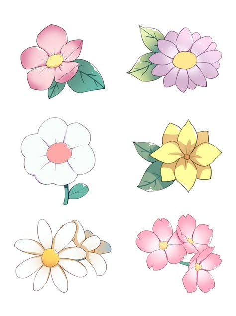 Flowers Anime, Pink Drawing, Flower Cartoon, Daisy Art, Queen Aesthetic, Art Simple, Flower Illustration, Doodle Drawings, Summer Flowers