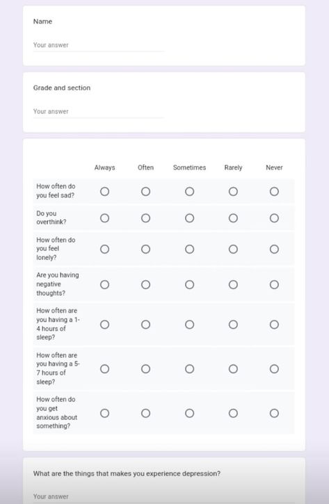 I will create professional online forms, questionnaires, and surveys using google forms Survey Questionnaire, 4 Hours Of Sleep, 7 Hours Of Sleep, Student Survey, Survey Form, Online Form, Home Economics, Google Forms, Online Surveys