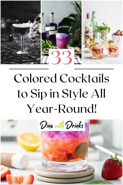 Collage of 4 colored cocktails. Colored Cocktails, Red Cocktails, Colorful Cocktails, Thirsty Thursday, Mixology, Cocktail Hour, A Rainbow, Happy Hour, Cocktail Recipes