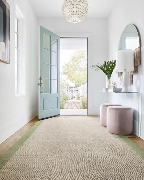 Entryway Rug Ideas, Titanium Granite, Solid Rug, Entryway Runner Rug, Coastal Entryway, Sunroom Decorating, Runner Rug Entryway, Blue Granite, Rug Ideas