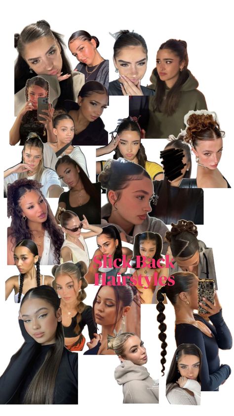 Y2k Slick Back Hairstyles, No Slick Back Hairstyles, Slick Back Sports Hairstyles, Cute Slicked Back Hairstyles, Hiphop Hairstyles Dance, Slick Back Ideas, Cute Slick Back Hairstyles, Slickback Hairstyle, Slick Back Hairstyles