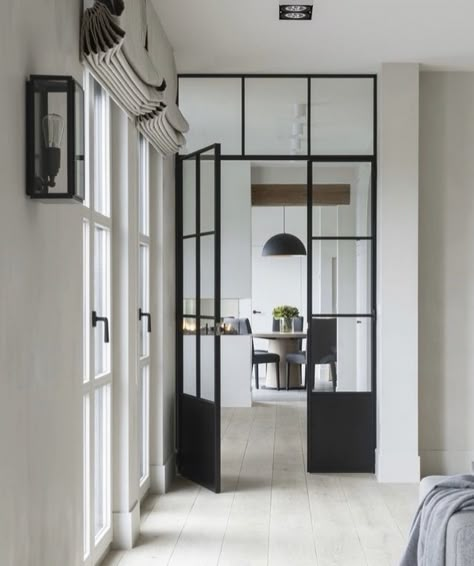 Crittall Doors, Crittal Doors, Steel Doors And Windows, Double Doors Interior, Doors Interior Modern, Doors Ideas, Hallway Designs, Internal Door, London House