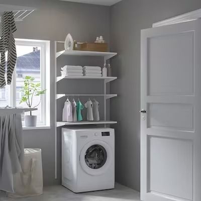 Shelving Units, Bookcases & Pantry Storage - IKEA Closet Laundry Room Organization, Ikea Laundry, Laundry Room Closet, Laundry Cabinets, Laundry Room Shelves, Laundry Room Inspiration, Laundry Decor, Laundry Mud Room, Room Closet