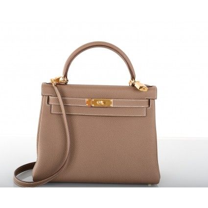 Hermes Etoupe Togo 28cm Kelly Bag with Gold Hardware Hermes Etoupe, Kelly Bags, Fantasy Shop, Hermes Kelly Bag, Hermes Belt, Pointed Flats, Kelly Bag, Hermes Bags, Grace Kelly