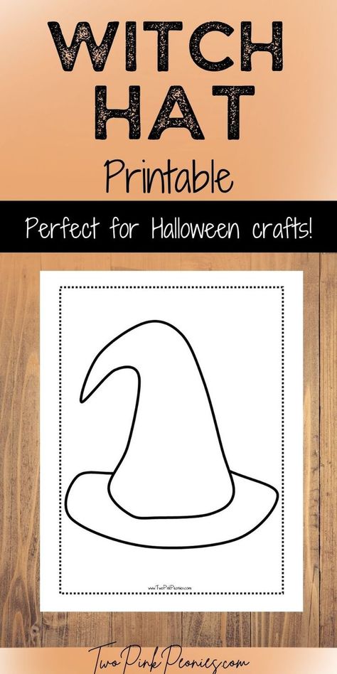 Printable Witch Hat Template Witch Printables Free, Witch Hat Printable, Witch Hat Template, Witch Printables, Halloween Crafts Preschool, Craft Halloween, Witch Coloring Pages, Hat Template, Shredded Tissue Paper