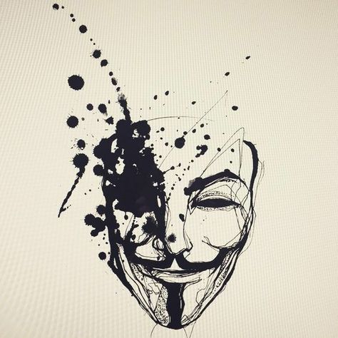 Anonymous Mask Tattoo, Army Wife Tattoos, Hacker Tattoo, Mask Tattoo Ideas, V For Vendetta Tattoo, Anonymous Tattoo, Vendetta Tattoo, V Pour Vendetta, Dna Tattoo