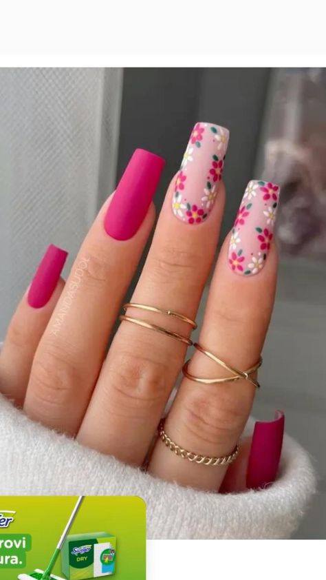 Spring Nails Gel Coffin, Spring Nails 2022 Acrylic, Spring Nails With Design, Nails Idee Summer, Cute Spring Nails Acrylic Coffin, Soring Nails, Cute Nail Designs For Spring, Speing Nails, Spring Inspired Nails