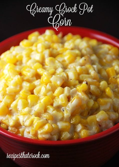 Creamy Crock Pot Corn...made with frozen corn, butter, cream cheese, salt n pepper. Have got to try! Crock Pot Corn, Corn Side Dish, Crockpot Dishes, Corn Recipes, Frozen Corn, Crock Pot Slow Cooker, Crock Pot Cooking, Side Recipes, Veggie Dishes