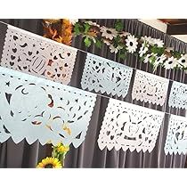 White Papel Picado, Papel Picado Wedding, Picado Banner, Mexican Papel Picado, Mexican Baby Shower, Mexican Themed Weddings, Mexican Babies, Mexican Party Decorations, Fiesta Party Decorations