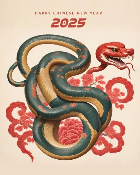 2025 Year Of The Snake Design, 2025 Chinese New Year, Lunar New Year Snake, Chinese New Year 2025, Chinese New Year Snake, Lunar New Year Art, Wellbeing Art, Snake White, Vector Graphics Illustrations