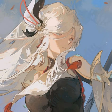 CR: ahriii7 on TWT An Anime, White Hair, Anime Character, On Twitter, Twitter, Hair, Anime, Blue, White