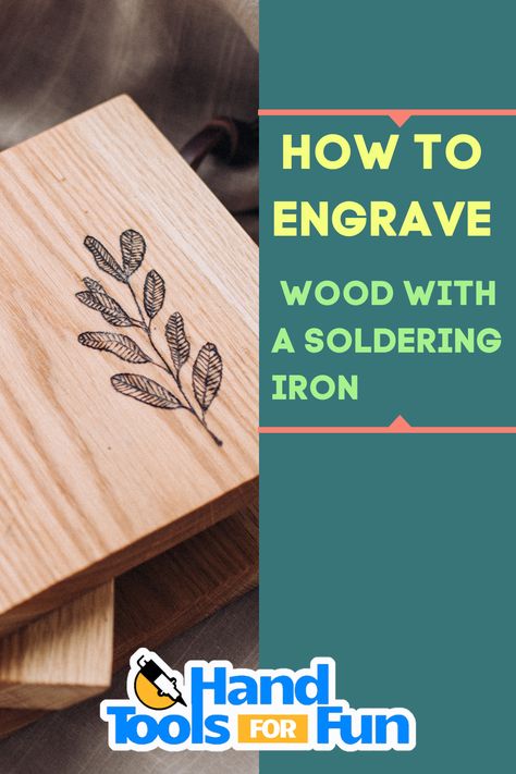 This is how to engrave wood with a soldering iron. Soldering irons aren’t just good for making jewelry and connecting small intricate wires together; they can be used for many other projects too. Hand Tools For Fun wants to teach you about wood engraving with a soldering iron. All the details you need are in this post. Check it out. #woodengraving #solderingiron #howtouseasolderingiron #solderingtips #solderingironuses Soldering Iron Projects, Saudering Iron Crafts, Soldering Iron Crafts, Soldering Projects, Tool Crafts, Wood Engraved Gifts, Wood Branding, Soldering Irons, Soldering Iron Tips