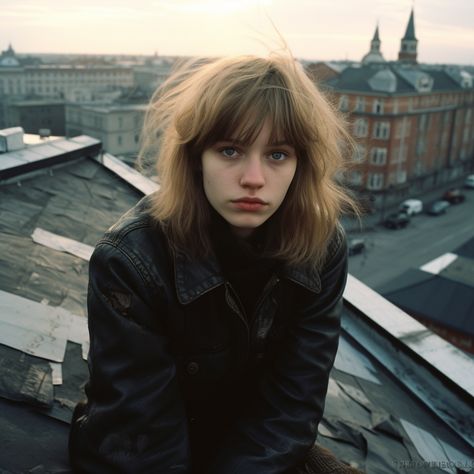 USSR style, USSR look 😅 Post Punk Aesthetic, Soviet Women, Rooftop View, European Outfit, Punk Aesthetic, Country Humans, Eastern European, Russian Fashion, Post Punk