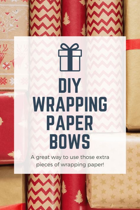 DIY Wrapping Paper Bows - Adore Them Parenting Xmas Cards Diy, Paper Bows Diy, Wrapping Paper Bows, Paper Bows, Diy Wrapping Paper, Diy Wrapping, Fancy Ribbon, Wrapping Paper Crafts, Homemade Bows