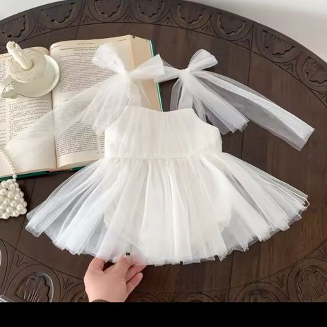 Disponible ♡ Princess Ages, Infant Photography Props, Bow Dress, Soft Tulle, Girls Stripes, Dreamy Dress, Lace Romper, Toddler Girl Dresses