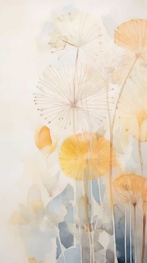 Dandelion abstract painting plant. | free image by rawpixel.com / Hein White Yellow Wallpaper, Abstract Plant Painting, Dandelion Abstract, Dandelion Background, Dandelion Watercolor, Watercolor Dandelion, Background For Poster, Dandelion Wallpaper, Dandelion Painting