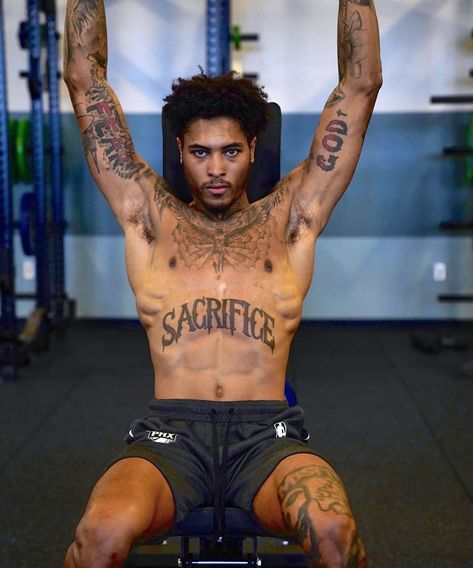 t$unami 🌊 on Instagram: ““I pray to God that he make me a better man. Maybe one day, I’ma stand for somethin'. I'm thankin' God that he made you part of the plan. I…” Basketball Tattoos, Best Neck Tattoos, Kelly Oubre Jr, Kelly Oubre, Best Nba Players, Pray To God, Simple Tattoos For Guys, Basketball Players Nba, Tattoo Inspiration Men