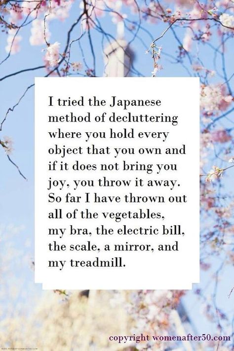 Marie Kondo funny | Organize it | Pinterest | Too Funny and Funny Marie Kondo, Bones Funny, Woman Quotes, Make Me Smile, Declutter, That Way, I Tried, I Laughed, Words Of Wisdom