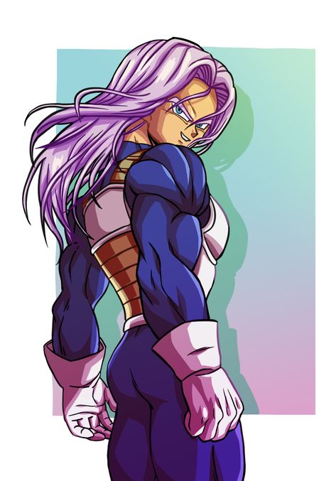 Trunks Dbz, Purple Hair, Drawing Art, Anime Character, Long Hair, Digital Drawing, On Twitter, Purple, Twitter