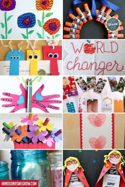 30 simple homemade gifts to show your appreciation of teachers! DIY crafts kids can do! #preschooleractivities Toddler Crafts For Teacher Appreciation, Teacher Appreciation Diy Crafts, Teacher Appreciation Gifts Diy Kids, Preschool Teacher Appreciation Cards Diy, Kids Crafts For Teachers Appreciation, Teacher Homemade Gifts, Homemade Teacher Appreciation Cards, Teacher Appreciation Crafts For Toddlers, Teacher Gifts Diy From Kids