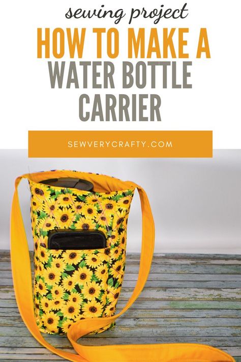 Learn to sew this simple water bottle carrying bag that nyone with basic sewing skills can make . in no time. It is a fun and functionals sewing project with a free sewing pattern and sewing tutorial to walk you step-by-tp through the process of creating this water bottle carrier bag so let's get started. Quilted Water Bottle Holder Free Pattern, Water Bottle Holders Diy, How To Sew A Water Bottle Holder, Water Bottle Bag Sewing Pattern Free, Quilted Water Bottle Holder, Free Pattern Water Bottle Holder, Water Bottle Holder Diy Free Pattern, Diy Insulated Water Bottle Holder, Water Bottle Sleeve Diy