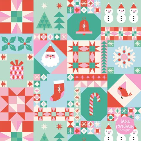 Jane Farnham (@janefarnham) • Instagram photos and videos Christmas Motifs Illustration, Christmas Surface Pattern, Winter Pattern Illustration, Christmas Cute Illustration, Holiday Graphic Design, Winter Graphics, Christmas Colour Schemes, Christmas Color Palette, Xmas Sticker