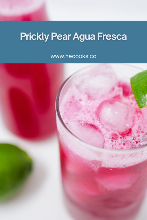 Agua Fresca, Lime Wedge, Prickly Pear, Fresh Lime, Refreshing Drinks, Energy Drinks, Pear, Honey, Cooking Recipes