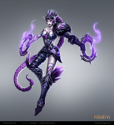 ArtStation - Dungeon - Chakram Dancer, Tibor Bedats Chakram Dancer Art, Purple Warrior, Warrior Goddess, Anime Elf, Dancers Art, Rpg Characters, Fiction Idea, Dark Elf, Twilight Princess