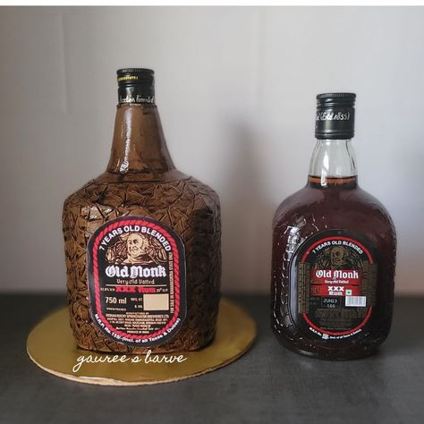 Whipped cream cake , chocolate rum cake Funny Birthday Cakes For Men, Chocolate Rum Cake, Whipped Cream Cake, Whipped Cream Cakes, Old Monk, Bottle Cake, Dad Birthday Cakes, Funny Birthday Cakes, Rum Cake