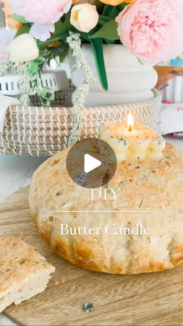 Butter Wick Bread, Candle Bread Bowl, Bread Bowl Candles, Viral Butter Candle, Candle Butter Bread, Butter Candles Diy, Butter Candle Video, Butter Candle Bread Bowl, Diy Butter Candle