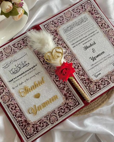 Premium Nikkah booklet and nikkah pen Available Contact us for more details #nikkah #nikkahgoals #weddinginspiration #wedding #trend #viral Nikkah Booklet, Nikkah Pen, Next Chapter, Quran, Contact Us, Pen, Quick Saves