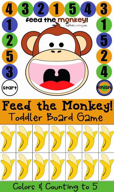 Five Little Monkeys Jumping on the Bed Printable Activity | Totschooling - Toddler, Preschool, Kindergarten Educational Printables Zoo Animals Preschool, Preschool Zoo Theme, Free Board Games, Preschool Jungle, Counting Board, Zoo Preschool, 5 Little Monkeys, Free Educational Printables, Zoo Activities