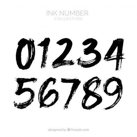 Tattoo Number Fonts Style, Letter And Number Fonts, Tattoo Numbers Ideas, Best Number Fonts, Number Font Styles, Number Tattoo Design, Numbers Lettering, Tattoo Numbers, 3d Tipografi