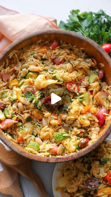 White Bean And Orzo Salad, Baby Bell Peppers, Pepper Salad, Roasted Radishes, White Balsamic Vinegar, Orzo Salad, Small Tomatoes, Just Eat It, Roasted Peppers