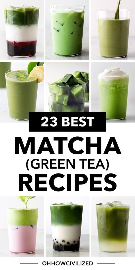 Green Tea Latte Recipe, Matcha Frappuccino, Matcha Drink Recipes, Matcha Tea Recipes, Matcha Lemonade, Matcha Green Tea Recipes, Green Tea Drinks, Matcha Recipes, Matcha Latte Recipe